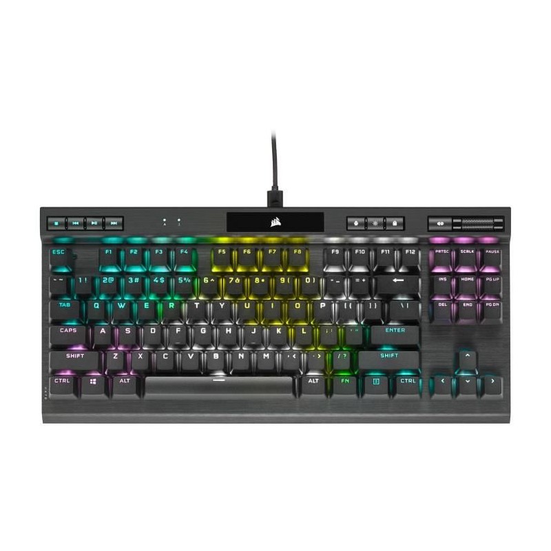 Corsair clavier gaming optique-mécanique K70 RGB TKL Champion Series rétroéclairage OPX noir (CH-911901A-FR)