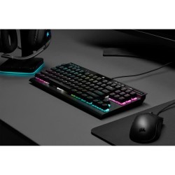 Corsair clavier gaming optique-mécanique K70 RGB TKL Champion Series rétroéclairage OPX noir (CH-911901A-FR)