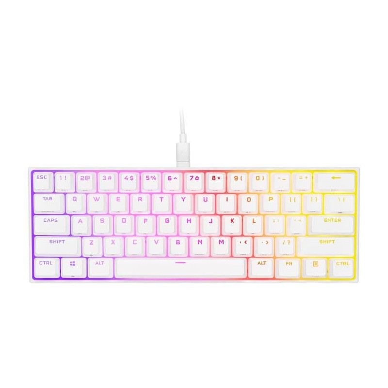 CORSAIR clavier K65 RGB Mini 60% Mechanical Gaming - Blanc (CH-9194110-FR)