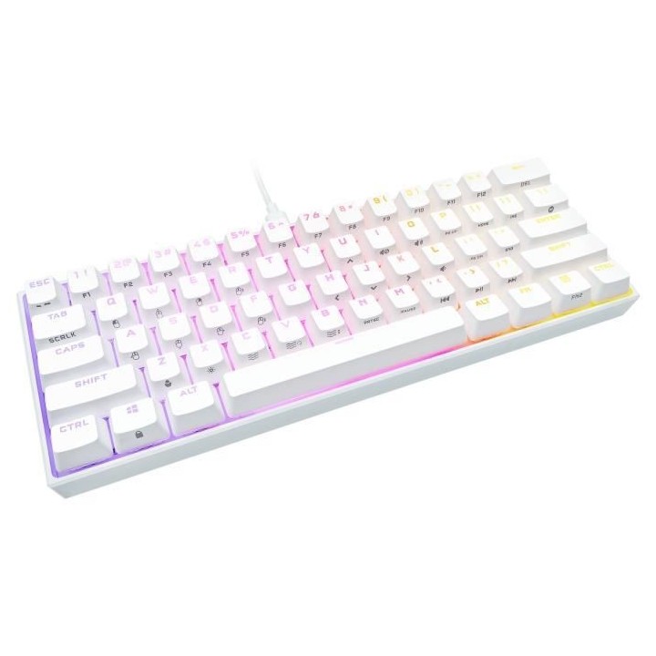 CORSAIR clavier K65 RGB Mini 60% Mechanical Gaming - Blanc (CH-9194110