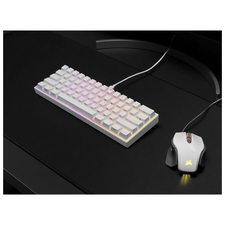 CORSAIR clavier K65 RGB Mini 60% Mechanical Gaming - Blanc (CH-9194110