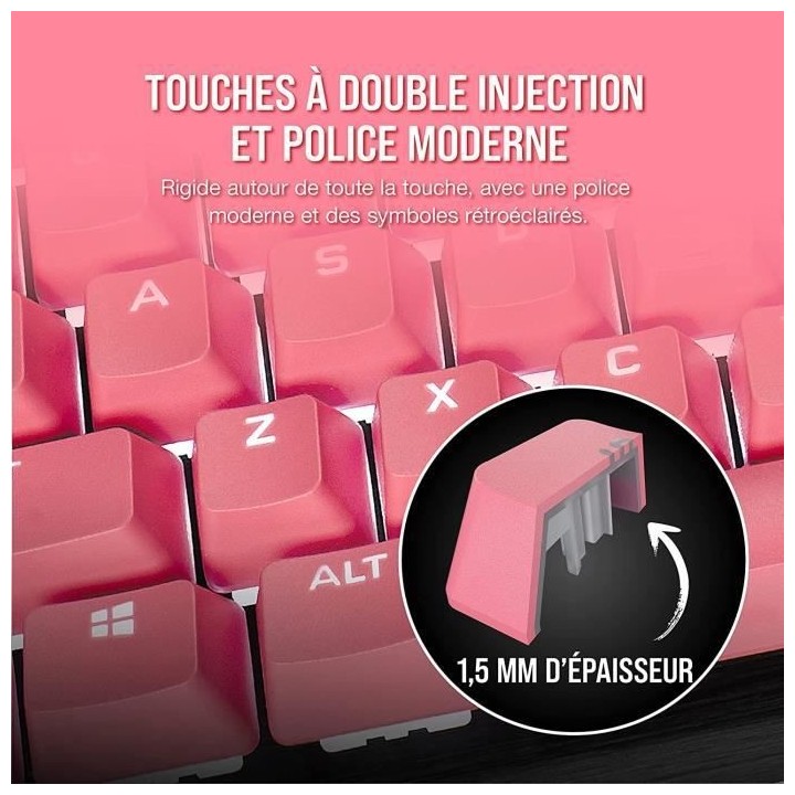 CORSAIR Kit de Modification de Touches PBT Double-Shot PRO - Rose (CH-