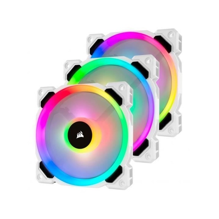 CORSAIR Ventilateur LL120 Pro LED RGB 120mm Blanc (Pack de 3) - (CO-90