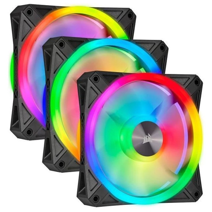 CORSAIR Ventilateur iCUE QL120 RGB - Diametre 120mm - Fan Kit RGB + Li