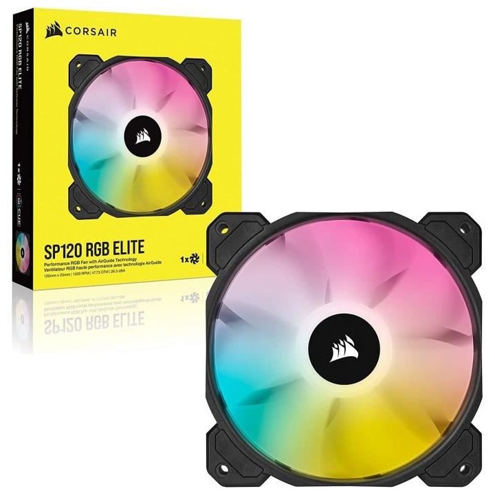 CORSAIR Ventilateur SP Series - SP120 RGB ELITE - 120mm RGB LED Fan wi