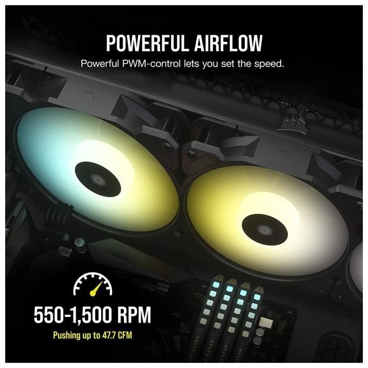 CORSAIR Ventilateur SP Series - SP120 RGB ELITE - 120mm RGB LED Fan wi