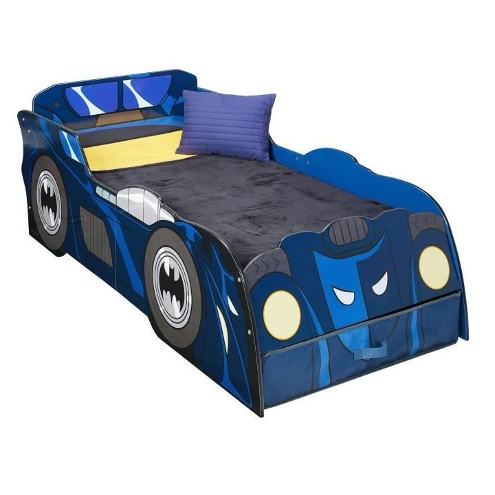 Batman Batmobile - Lit lumineux pour enfants avec rangement, pour mate
