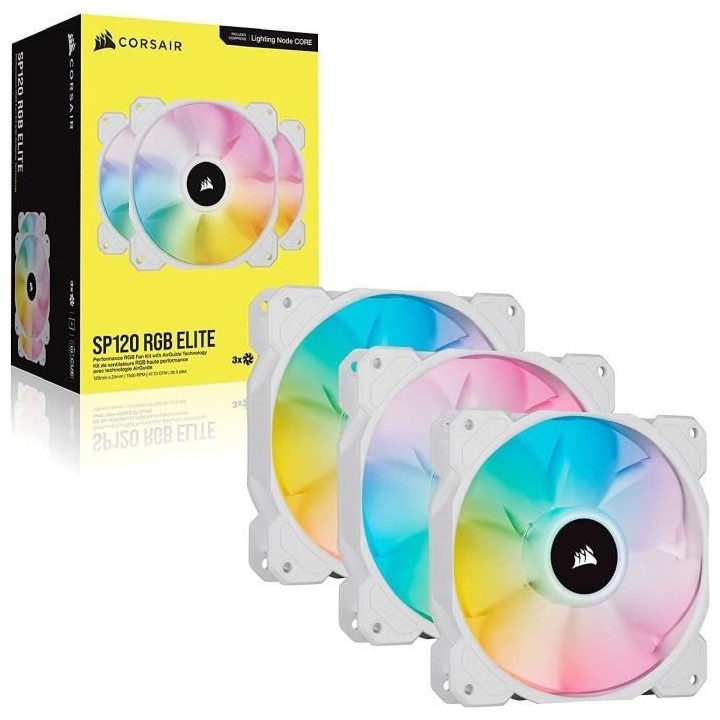 CORSAIR Ventilateur SP Series - White SP120 RGB ELITE - 120mm RGB LED
