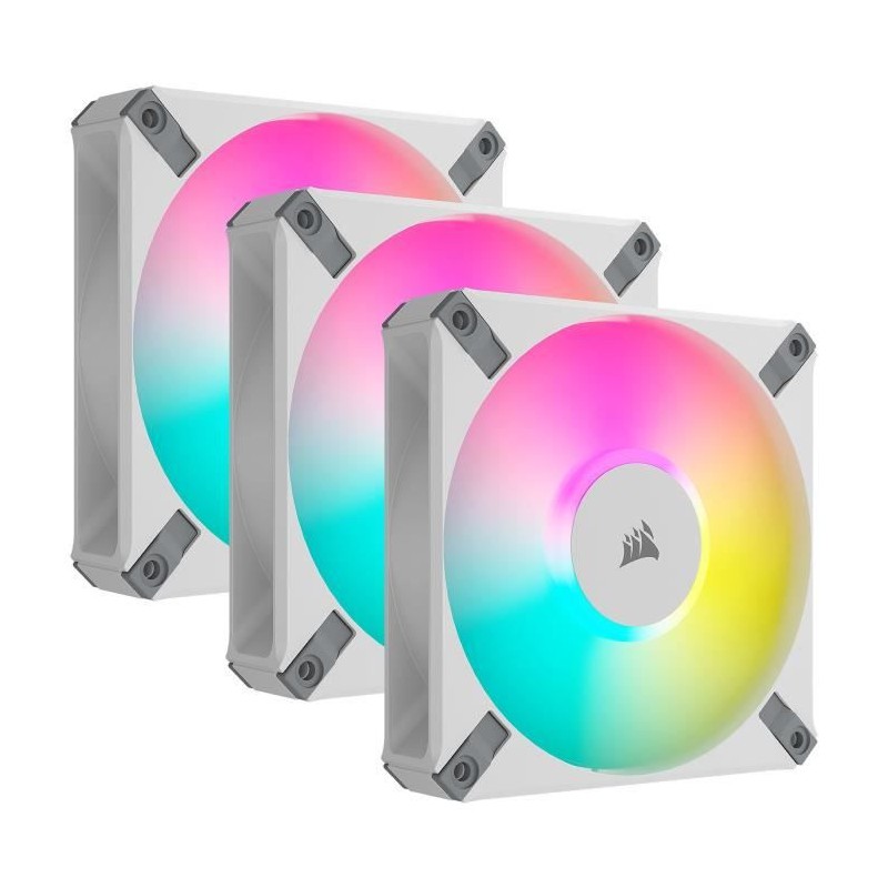 CORSAIR - AF120 RGB ELITE - Ventilateurs AF ELITE Series - 120mm - AirGuide - Pack de trois - Blanc - (CO-9050158-WW)