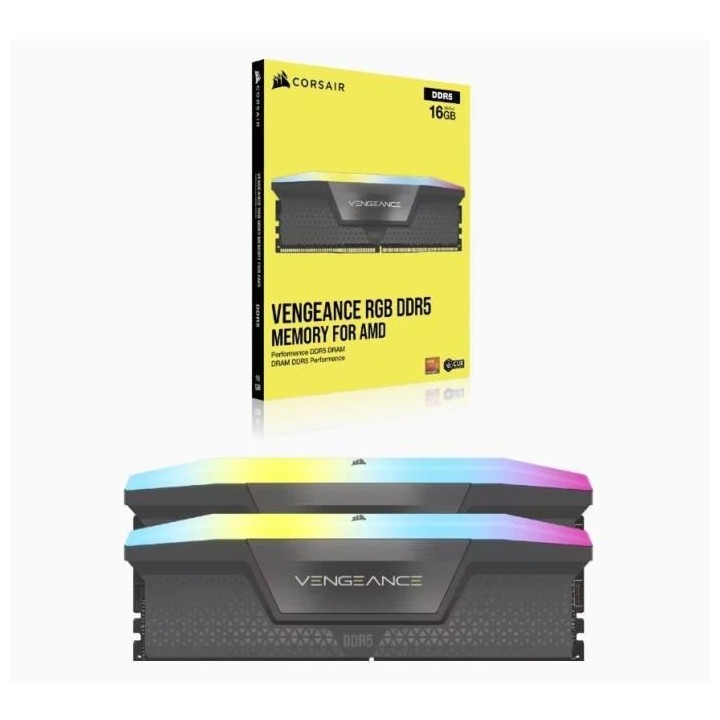 Mémoire RAM - CORSAIR - Vengeance RGB DDR5 - 32GB 2x16GB DIMM - 5200