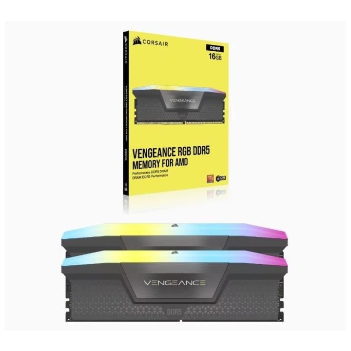 Mémoire RAM - CORSAIR - Vengeance RGB DDR5 - 32GB 2x16GB DIMM - 5600
