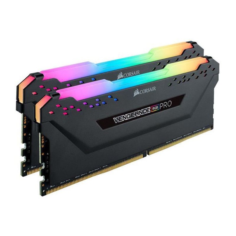 Mémoire RAM - CORSAIR - Vengeance RGB Pro DDR4 - 16GB 2x8GB DIMM - 3600 MHz - CL18 - 1.35V - Noir (CMW16GX4M2D3600C)