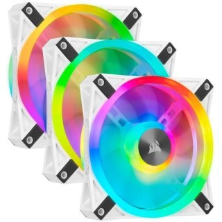 CORSAIR QL120 RGB Blanc, 120mm RGB LED Fan, Triple Pack + Node CORE (C