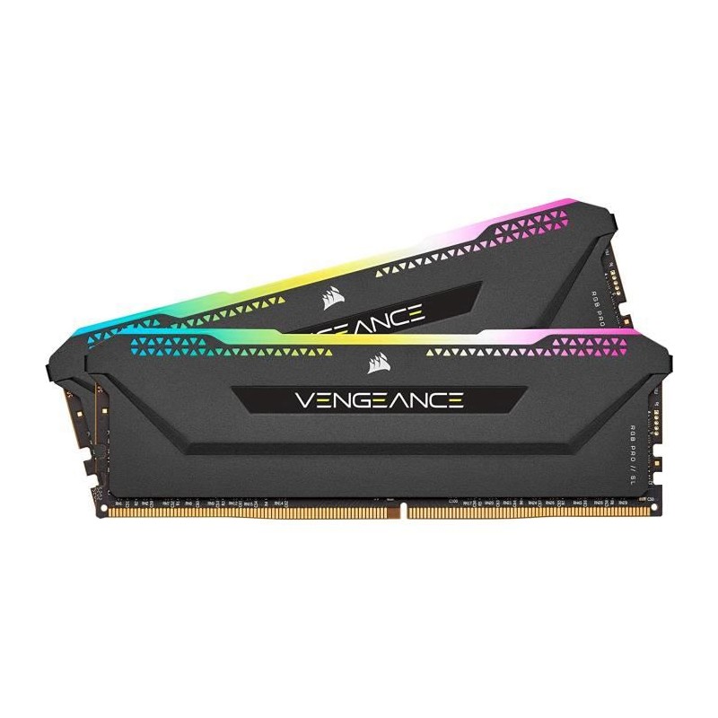 Mémoire RAM - CORSAIR - Vengeance RGB Pro Series DDR4 - 16GB 2x8GB DIMM - 3200 MHz - CL16 - 1.35V - Noir (CMH32GX4M2Z3200C)