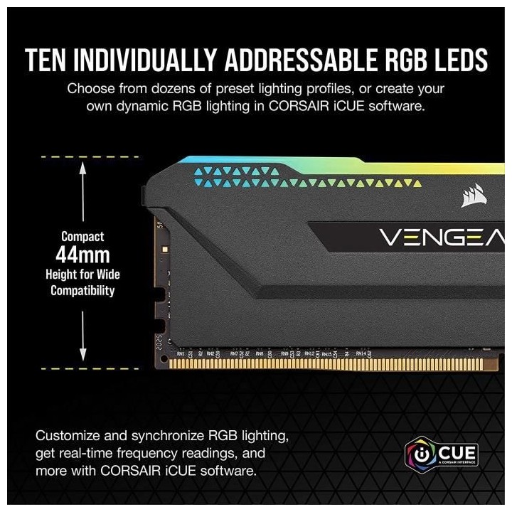 Mémoire RAM - CORSAIR - Vengeance RGB Pro SL DDR4 - 32GB 2x16GB DIMM