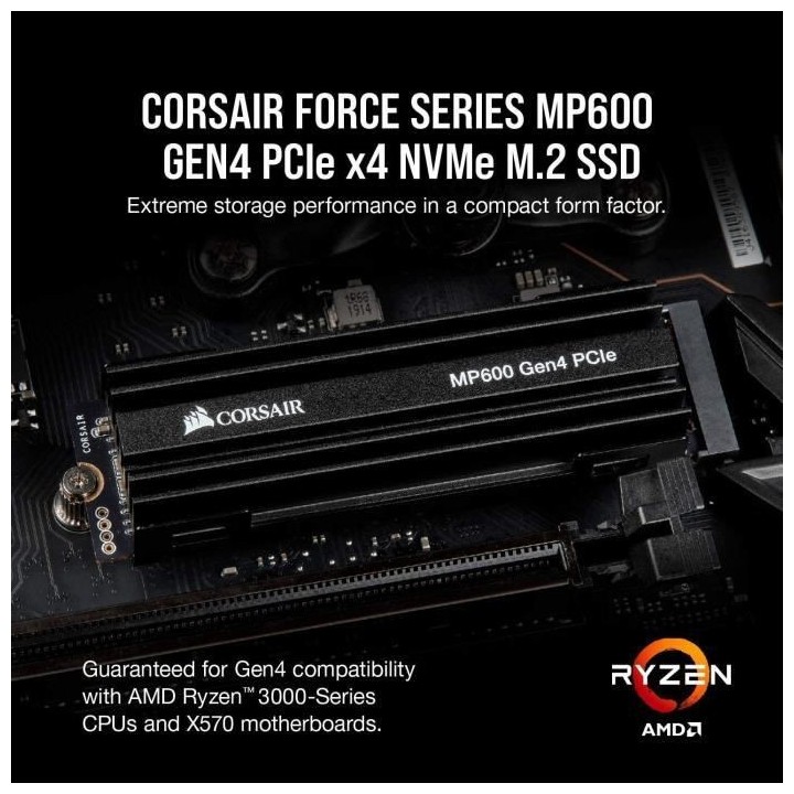 Corsair Disque SSD MP600 PRO LPX 2TB M.2 NVMe PCIe Gen. 4 x4 - Optimis