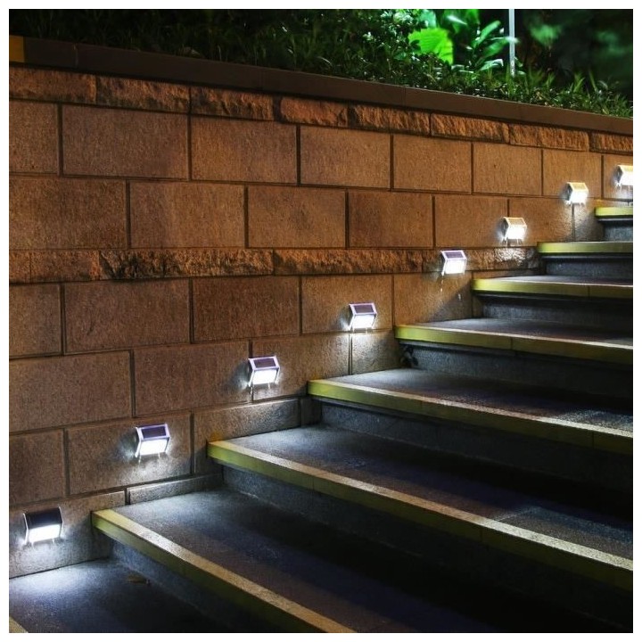 LUMISKY Pack de 2 Spots solaires mural extérieur étanches - 3 LEDs