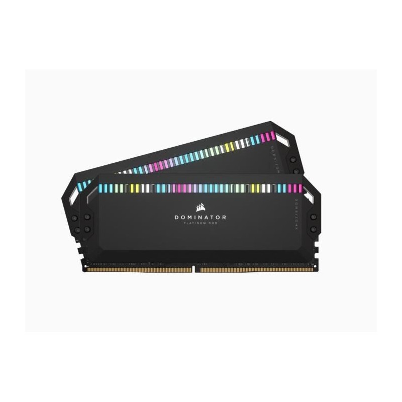 Mémoire RAM - CORSAIR - DOMINATOR PLATINUM RGB DDR5 - 32GB 2x16GB DIMM - 6200 MHz - 1,3V - Noir (CMT32GX5M2X6200C36)