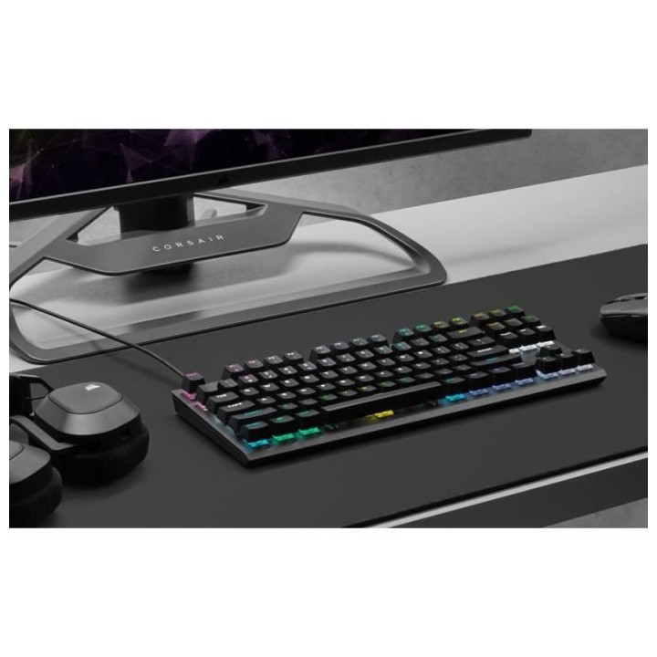 Clavier Gaming optique-mécanique - AZERTY - CORSAIR - K60 PRO TKL - S