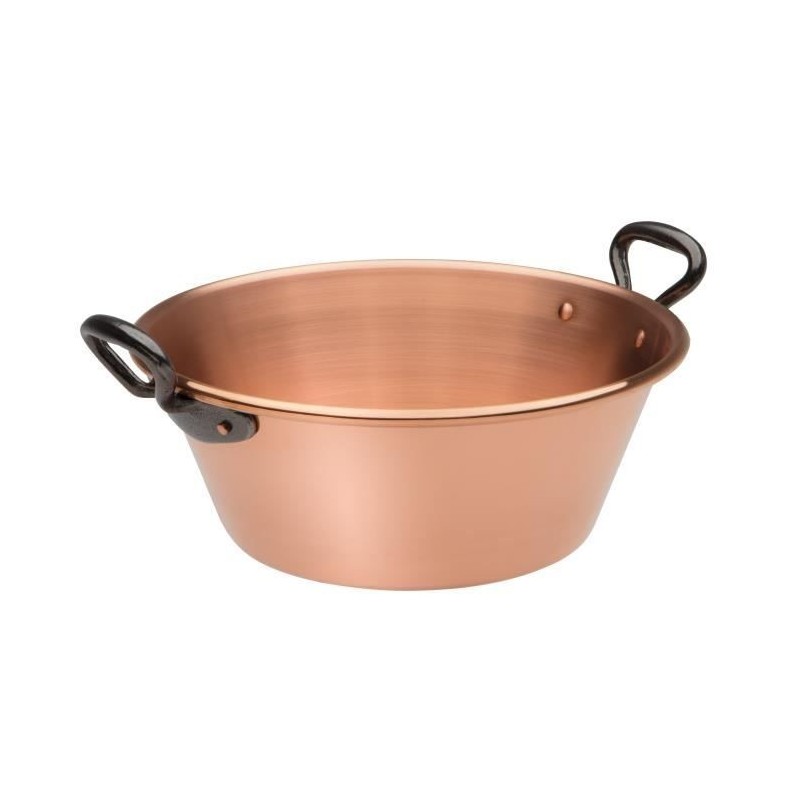 BAUMALU Bassine a confiture 26 cm cuivre 12/10eme anses fonte