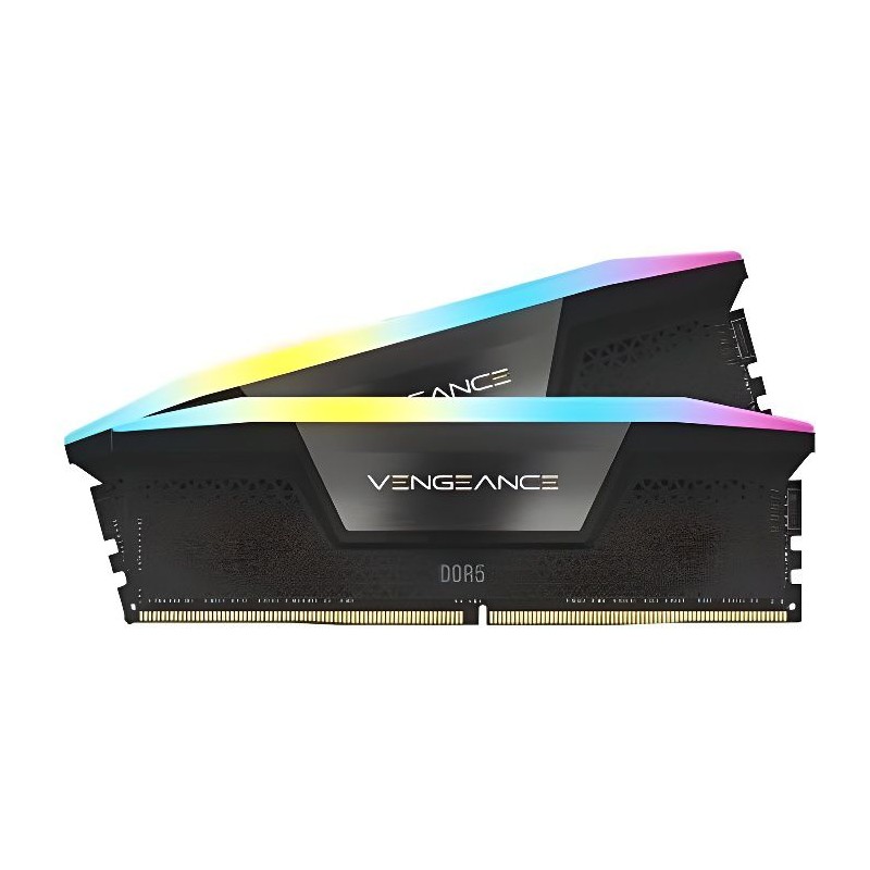 RAM - CORSAIR Vengeance RGB DDR5 - 32GB 2x16GB DIMM - 5200MHz - Unbuffered, 40-40-40-77, XMP 3.0, Black Heatspreader, RGB LED, 1