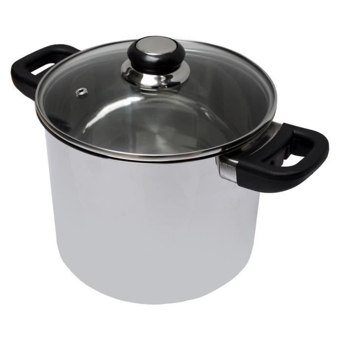 BAUMALU Traiteur inox + couvercle verre Saphir bakélite - 26 cm