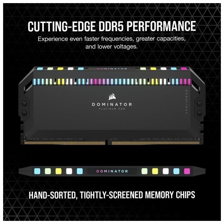 CORSAIR Dominator Platinum RGB DDR5 - 64GB 2x32GB DIMM - 5600MHz - Unb