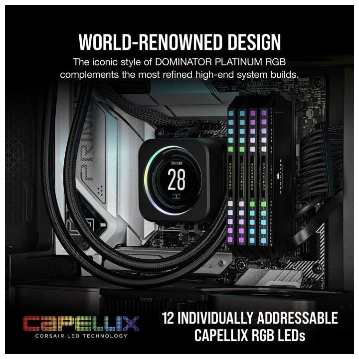 CORSAIR Dominator Platinum RGB DDR5 - 64GB 2x32GB DIMM - 5600MHz - Unb