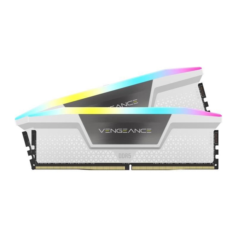 CORSAIR Vengeance RGB DDR5 - 32GB 2x16GB DIMM - 5200MHz - Unbuffered, 40-40-40-77, XMP 3.0, White Heatspreader, RGB LED, 1.25V