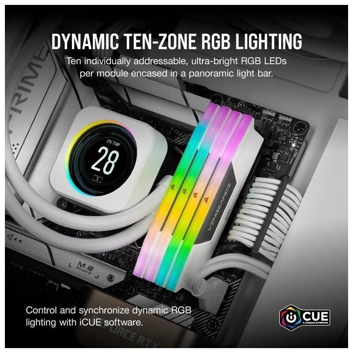 CORSAIR Vengeance RGB DDR5 - 32GB 2x16GB DIMM - 5200MHz - Unbuffered,