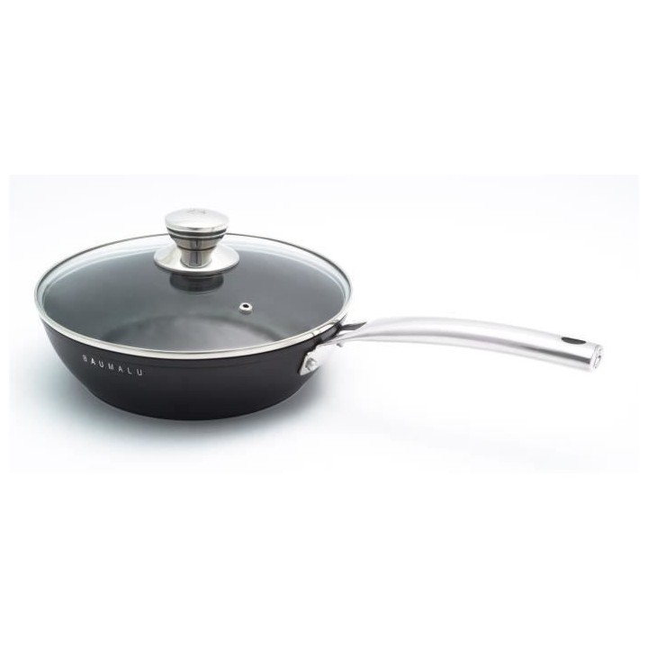 Sauteuse 24 cm + couvercle en verre BLACK EDITION