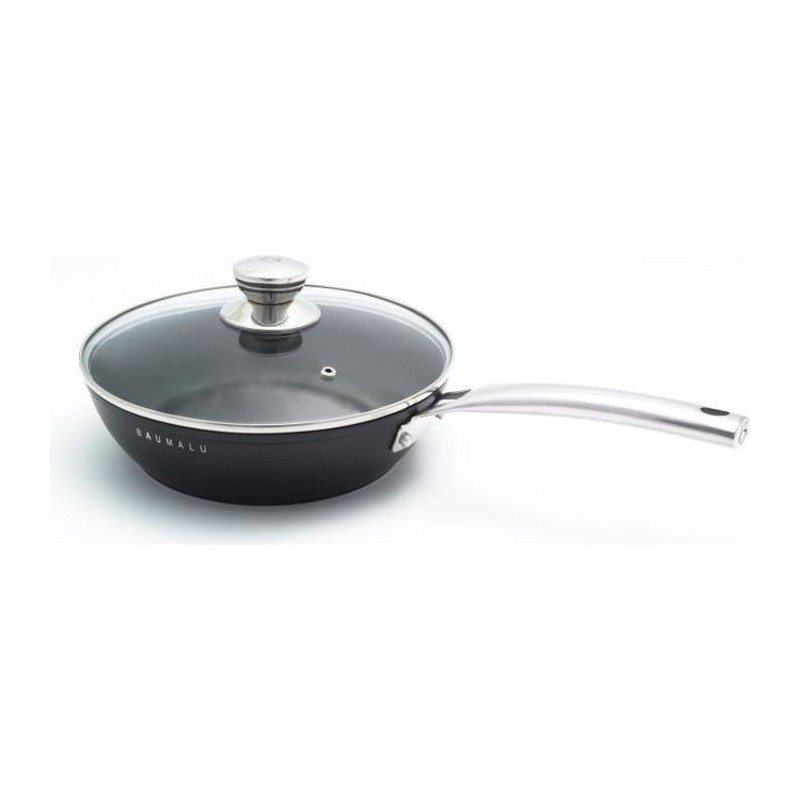 Sauteuse 28 cm + couvercle en verre BLACK EDITION