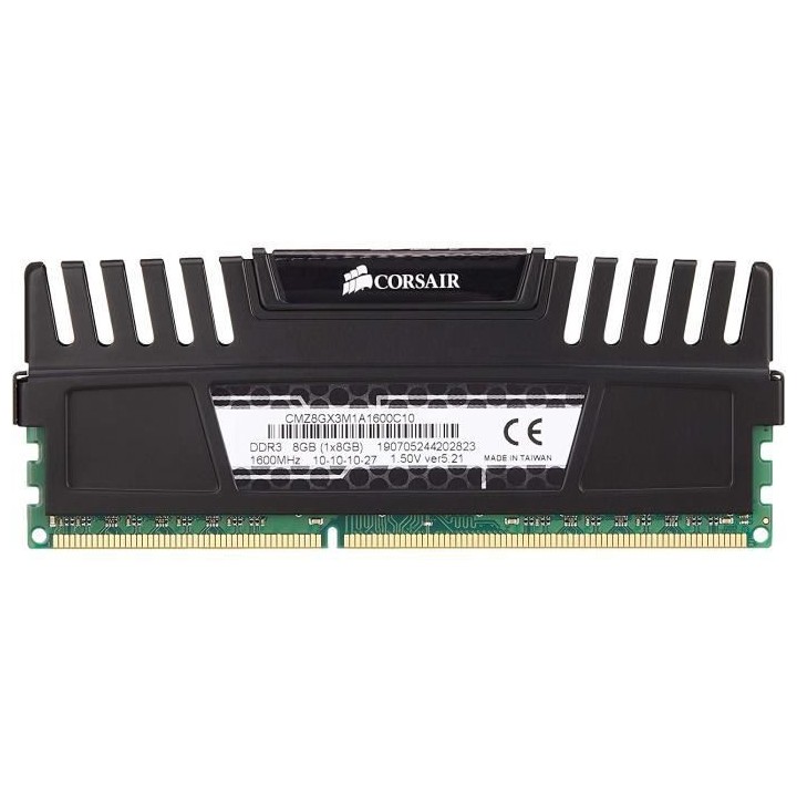 CORSAIR Mémoire PC DDR3 - VENGEANCE BLACK HEAT SPREADER - DIMM 8GB -