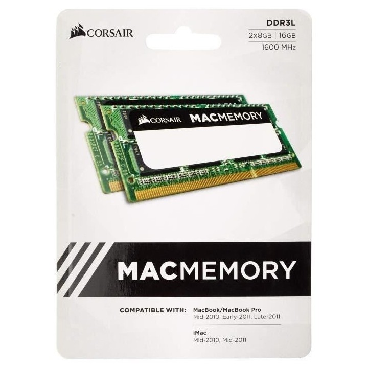 CORSAIR Mémoire PC DDR3 - SODIMM 16GB - 1600MHz - CAS 11 - Apple Qual