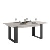 Table a manger rectangulaire CESAR - Décor Noir et Chene gris - 6 personnes - Style industriel - L 200 x P 78 x H 100 cm - PARI