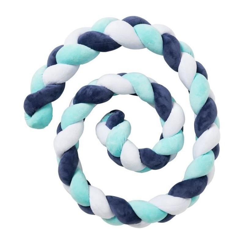 Tresse de décoration BABYCALIN - Coussin - Velours - 200 cm - Bleu - BABYCALIN