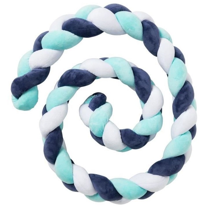 Tresse de décoration BABYCALIN - Coussin - Velours - 200 cm - Bleu -