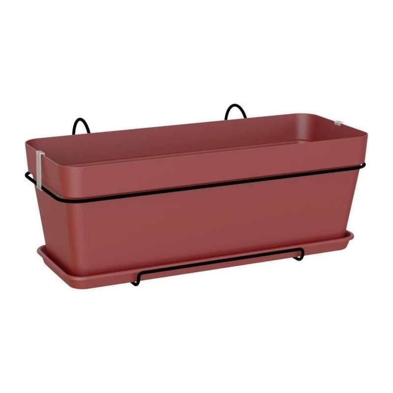 ARTEVASI - Kit Jardiniere capri 50cm v2 rouge foncé 50,2 x 28,5 x h20,7 cm - 1,54l