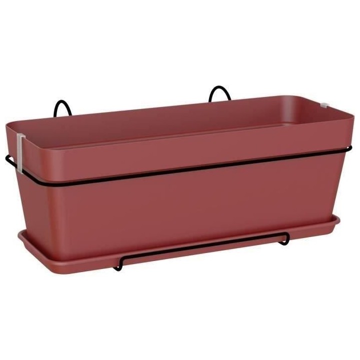 ARTEVASI - Kit Jardiniere capri 50cm v2 rouge foncé 50,2 x 28,5 x h20