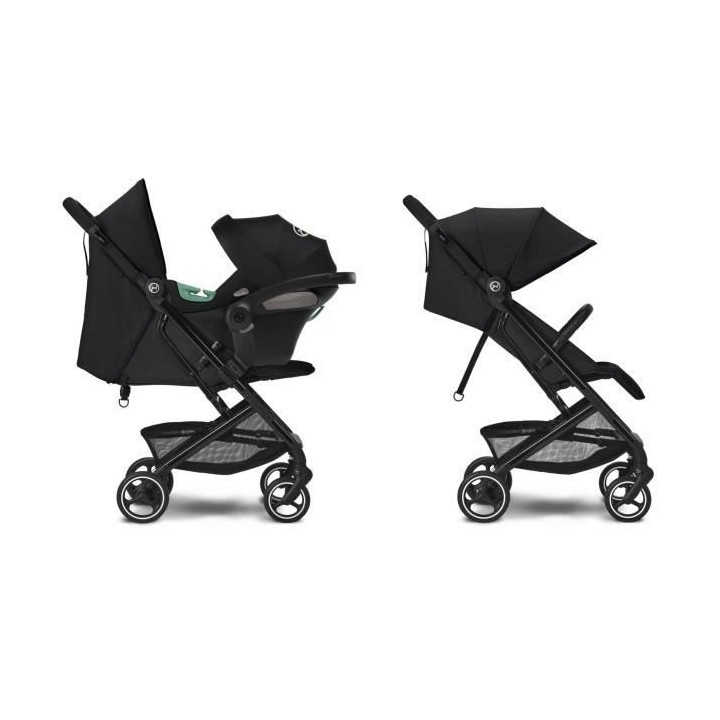 Poussette citadine compacte BEEZY Moon Black CYBEX - De la naissance a