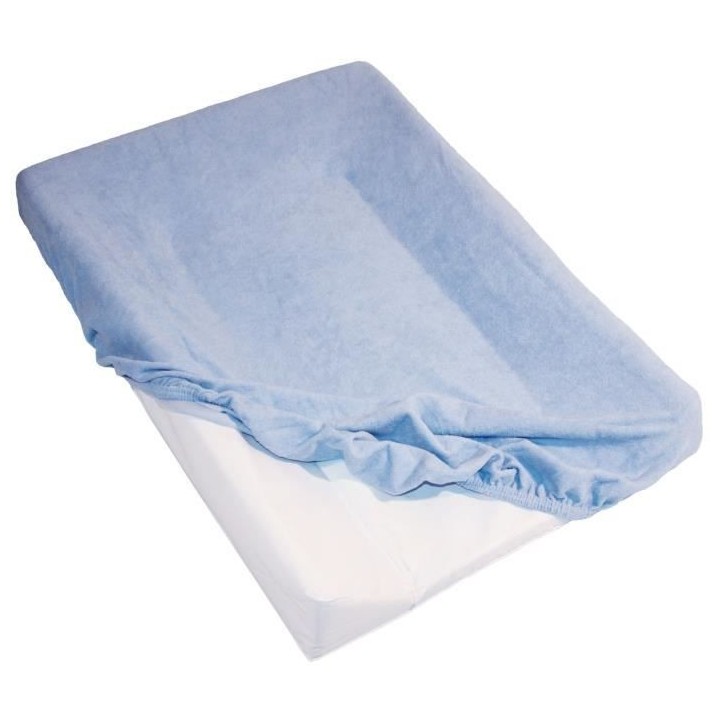 BABYCALIN Housse matelas a langer élastiquée bleu