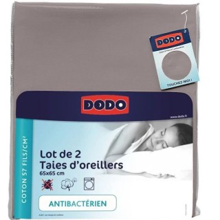 Taie d'oreiller carrée DODO - Coton - 65x65 cm - Taupe - Fabriqué en