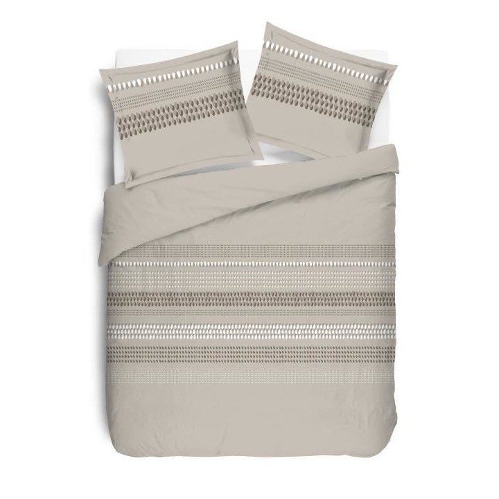 VISION Parure de couette Anthony - 100% coton - 240 x 260 cm - Beige