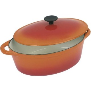 CREALYS GRAND CHEF Cocotte ovale en fonte d'acier émaillée - L 37 cm