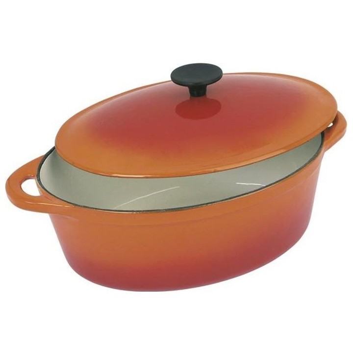 CREALYS GRAND CHEF Cocotte ovale en fonte d'acier émaillée - L 37 cm