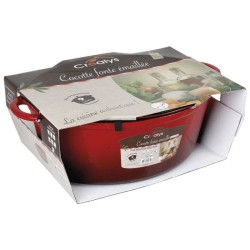 CREALYS GRAND CHEF Cocotte ovale en fonte d'acier émaillée - L 37 cm - 9 L - Rouge - Tous feux dont induction