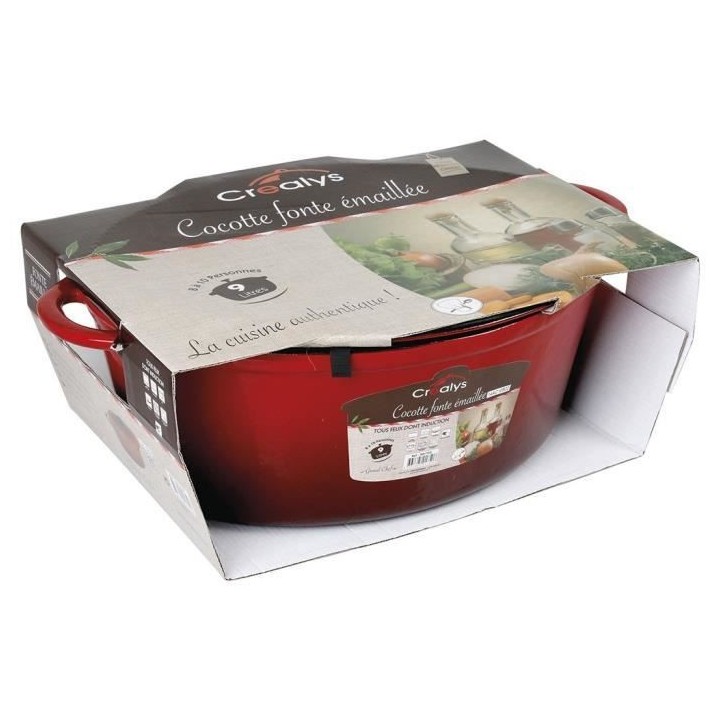 CREALYS GRAND CHEF Cocotte ovale en fonte d'acier émaillée - L 37 cm
