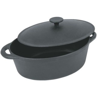CREALYS GOURMET Cocotte ovale en fonte d'acier émaillée - L 37 cm -