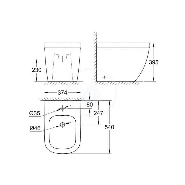 GROHE PureGuard Euro Bidet en céramique Blanc alpin 3934000H