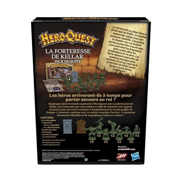 HeroQuest, extension La forteresse de Kellar, 2 a 5 joueurs, des 14 an